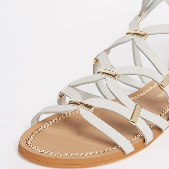 River Island Grey Gladiator Flat Sandals - US 7 - Picture 2 of 2